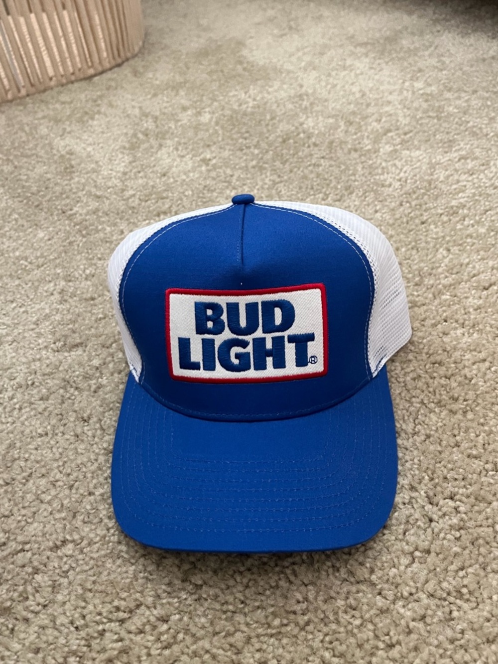 Bud Light Blue and White Trucker Hat
